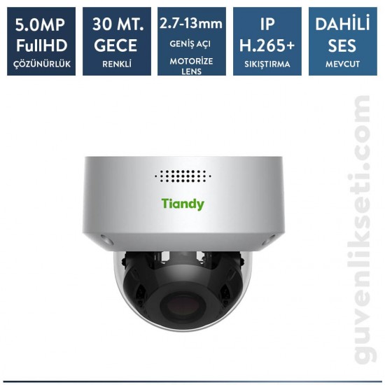 Tiandy TC-C35MS-2 5 MP SESLİ Starlight Motorize IP Dome Kamera